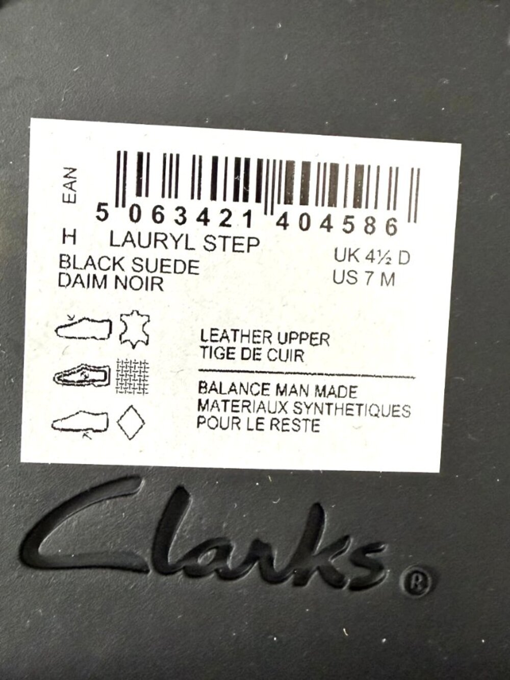 NWOB Clarks Lauryl Step Black Suede Penny Loafers Shoes Size 7 M - Picture 11 of 12